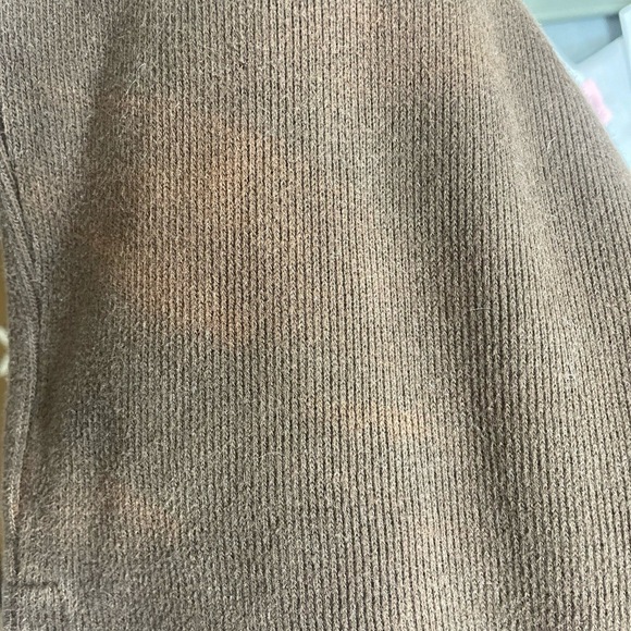 Polo Ralph Lauren Sweater Vintage Size 2XL Tall Brown Pullover Quarterzip Logo - Picture 7 of 8